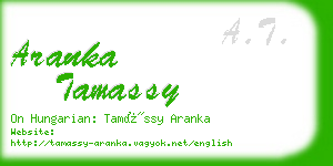 aranka tamassy business card